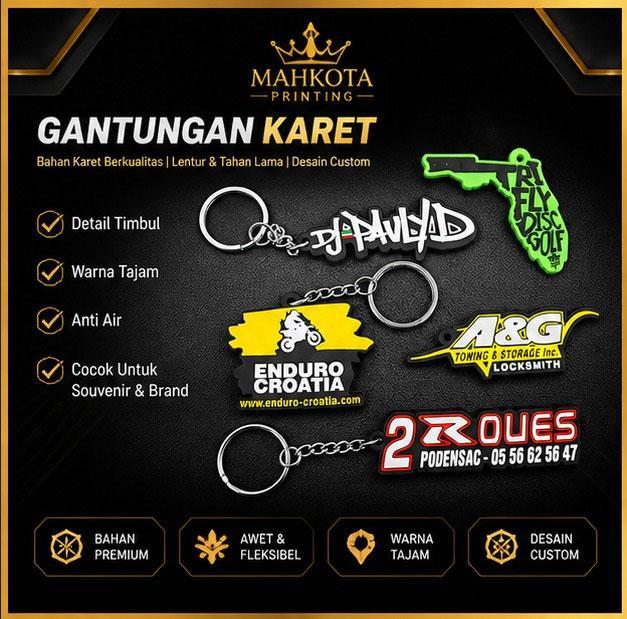 Gantungan Kunci Karet Custom Rubber - Mahkota Kemasan